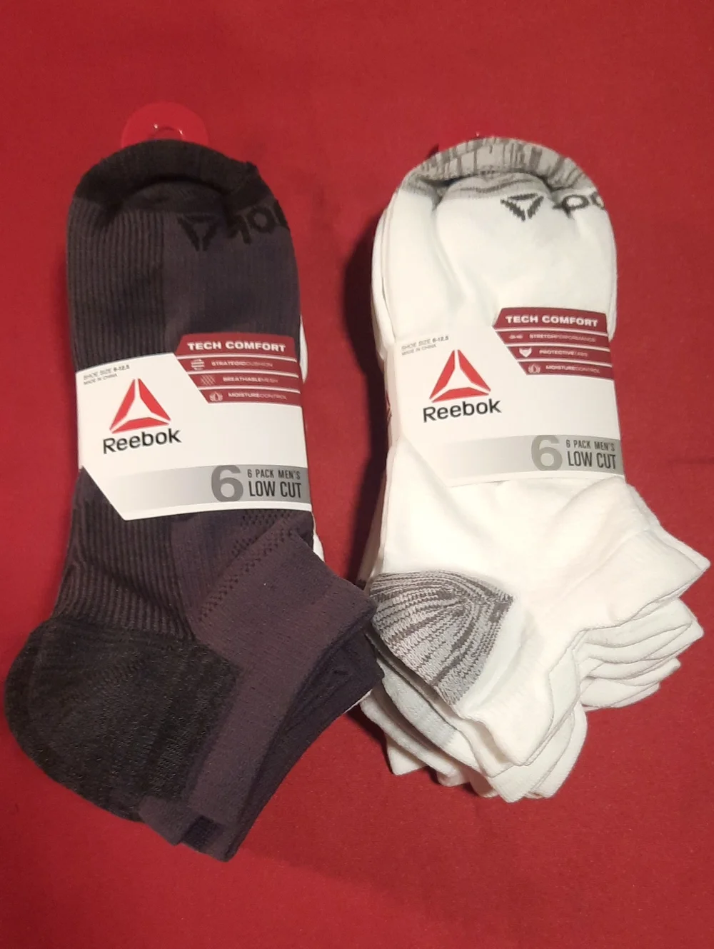 2 Reebok Men’s Low Cut Athletic Socks 6-Pack —12 Pairs White & Charcoal
